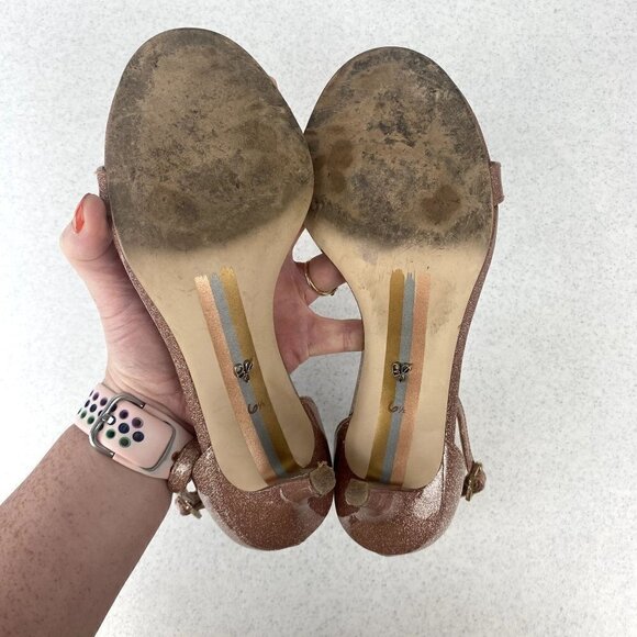 Sam Edelman Patti Ankle Strap Sandal Glitter 6.5 - Picture 10 of 10